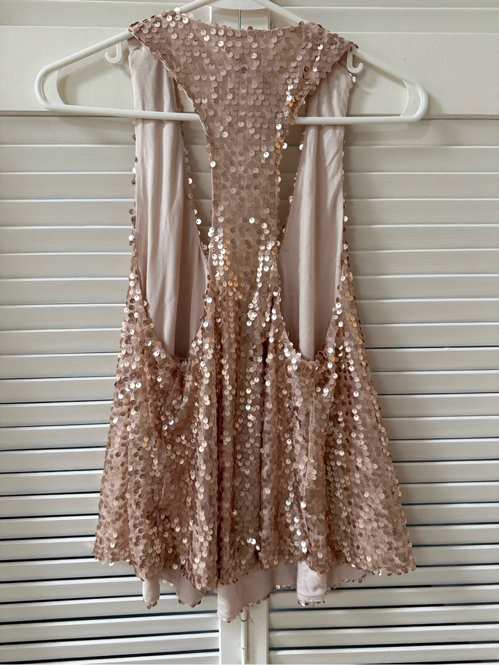 Sequin Racerback Tank Top - Champagne - Picture 5 of 5